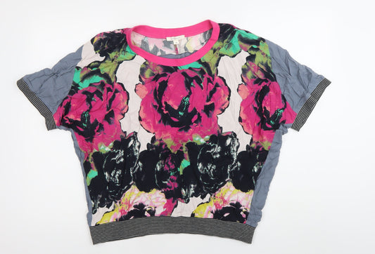 St-martins Womens Multicoloured Floral Cropped T-Shirt Size 10