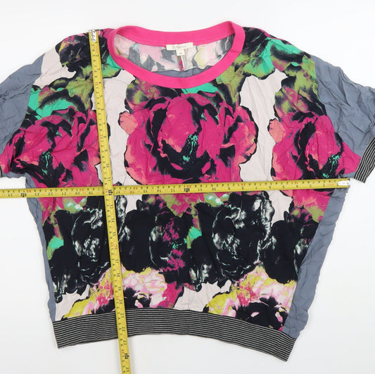 St-martins Womens Multicoloured Floral Cropped T-Shirt Size 10