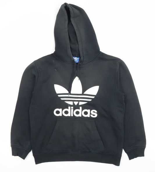 Additional front view of Adidas Men's Black Pullover Hoodie Small Logo Sportswear Fleece