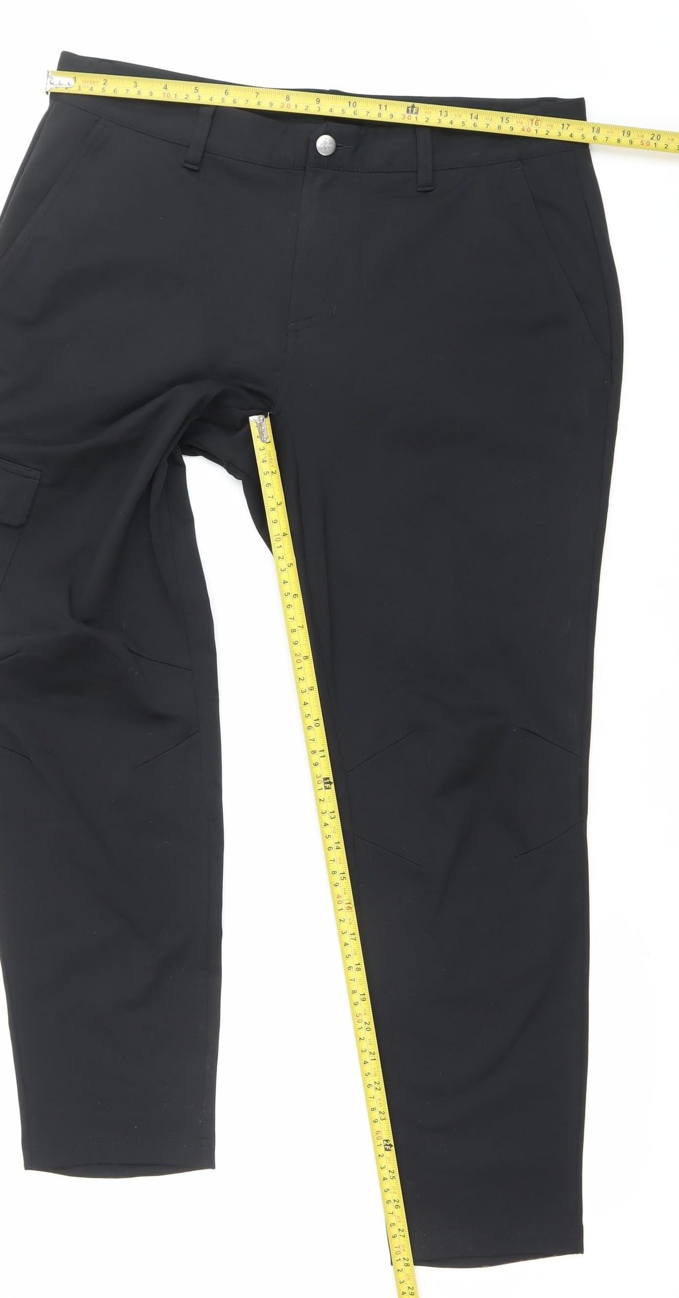 Adidas Men’s Black Adicross Cargo Golf Trousers 34x30 Regular Fit