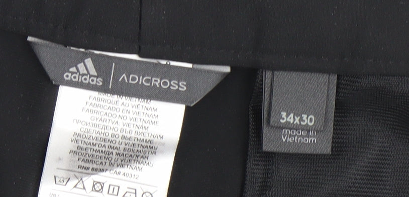 Adidas Men’s Black Adicross Cargo Golf Trousers 34x30 Regular Fit