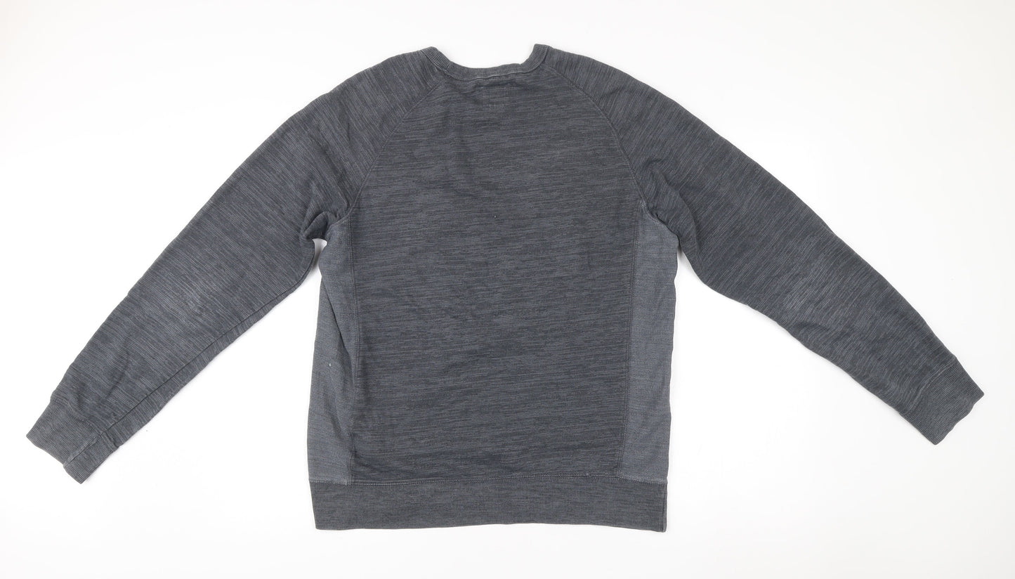 Champion Mens Grey Crew Neck Sweatshirt Size L Logo Pullover