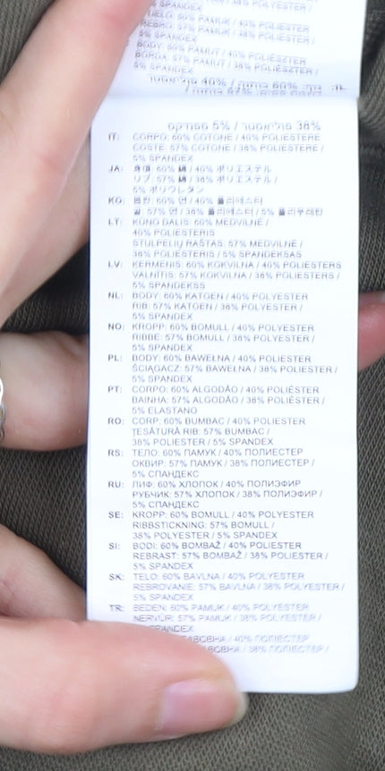 New Balance Womens Khaki Green Pullover Hoodie Size XS Cotton Blend