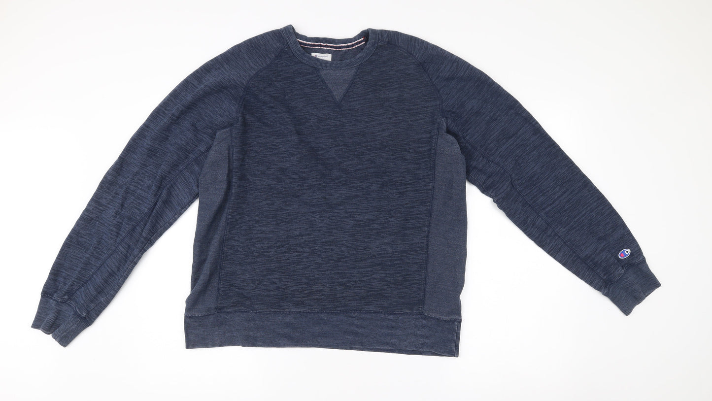 Champion Men’s Blue Crew Neck Pullover Sweatshirt Size L Regular Fit