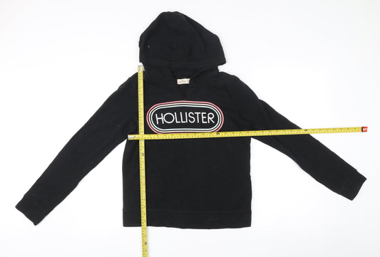 Hollister Women’s Black Pullover Hoodie Size S Cotton Blend Logo