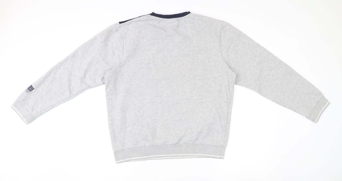 Fila Men’s Grey Sweatshirt M Crew Neck Logo Pullover Sportswear
