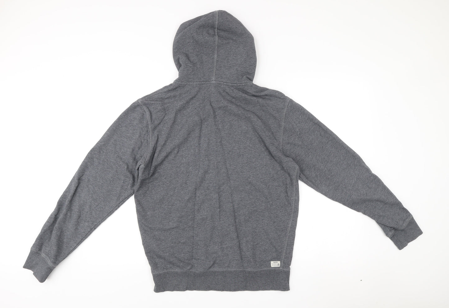 Diesel Men’s Grey Full Zip Hoodie Size M Logo Graphic Sweatshirt