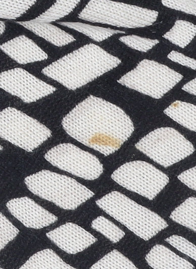 DKNY Womens Black White Silk Cashmere V-Neck Cardigan M