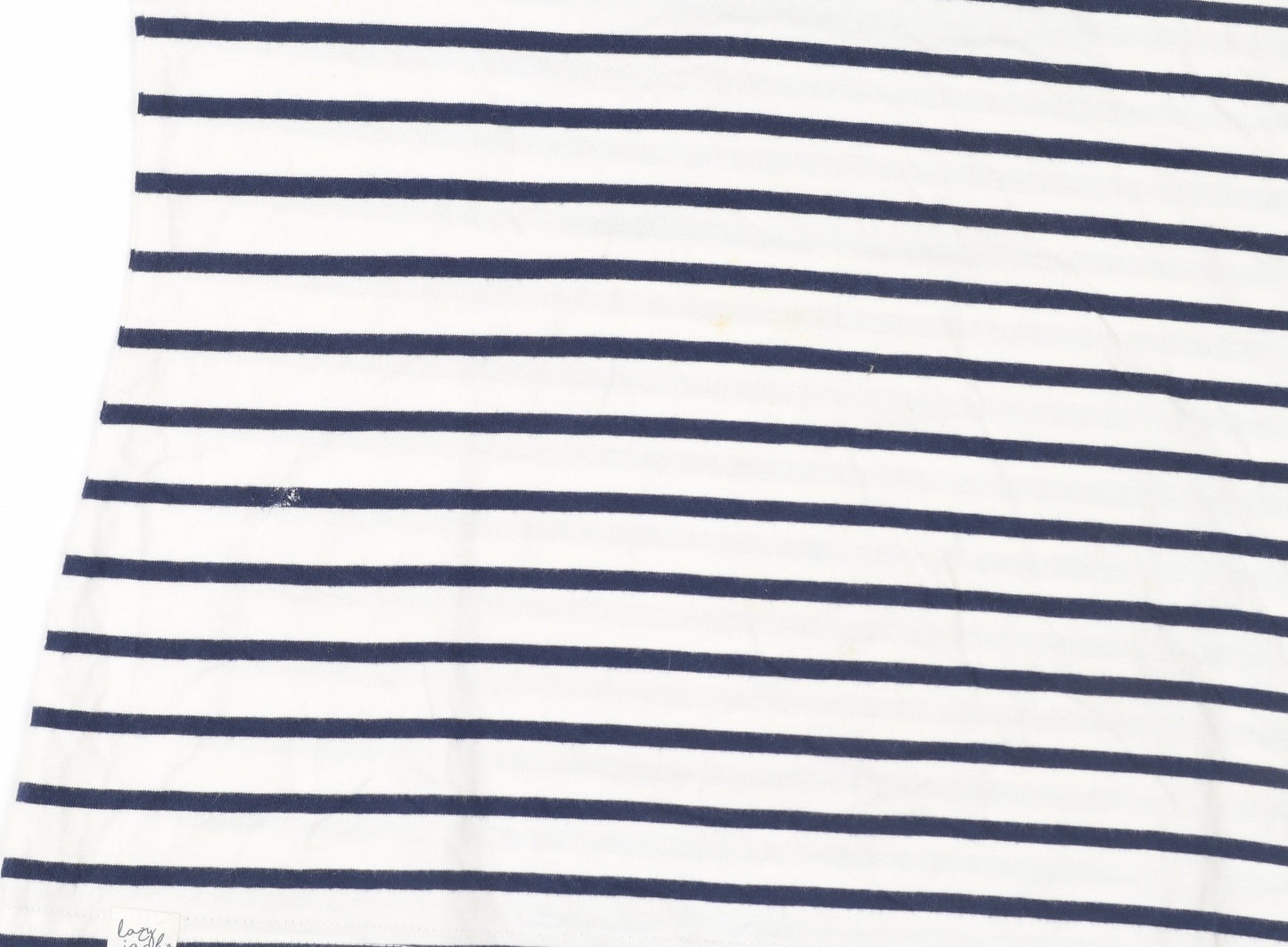 Lazy Jacks Womens White Navy Stripe T-Shirt Size 14 Nautical Cotton