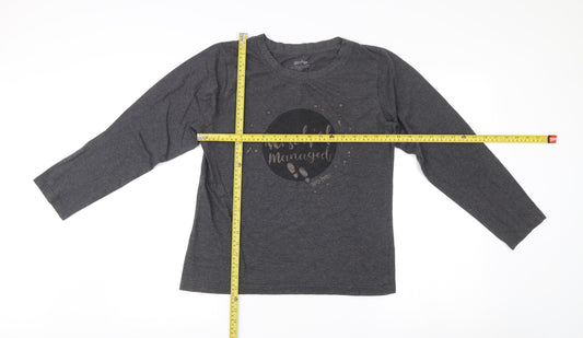 Harry Potter Womens Grey Long Sleeve T-Shirt Size 10 Mischief Managed