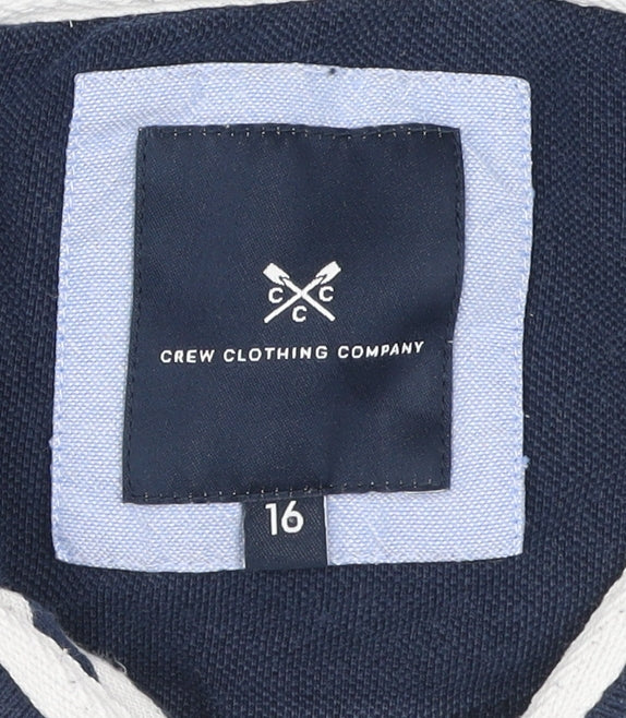 Crew Clothing Women’s Blue Striped Polo Shirt Size 16 Cotton