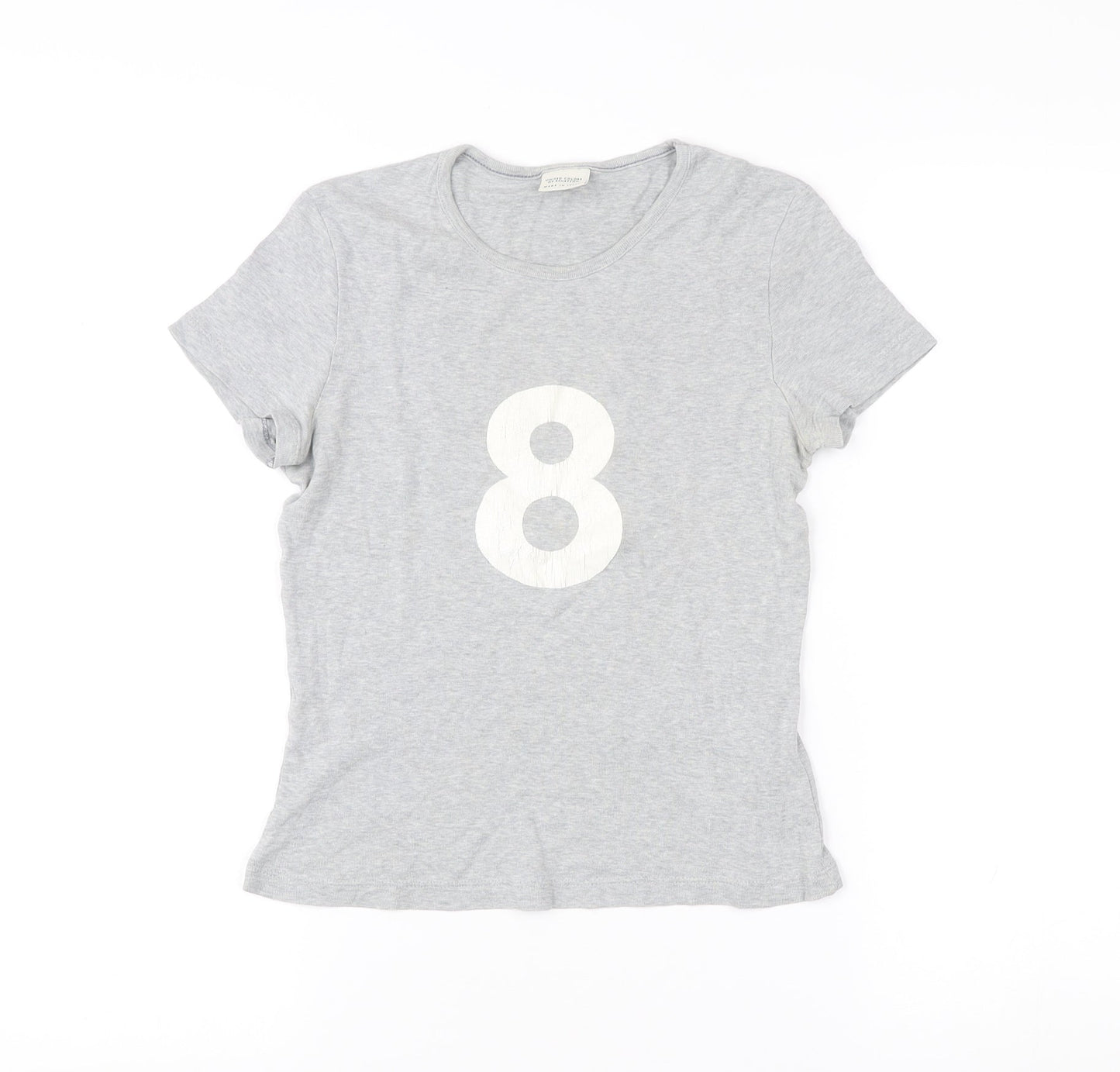 United Colors of Benetton Womens Grey XS T-Shirt Short Sleeve Cotton