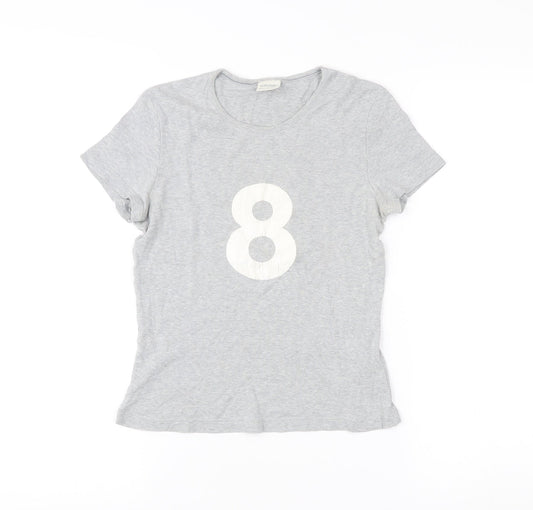 United Colors of Benetton Womens Grey XS T-Shirt Short Sleeve Cotton