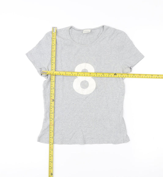 United Colors of Benetton Womens Grey XS T-Shirt Short Sleeve Cotton