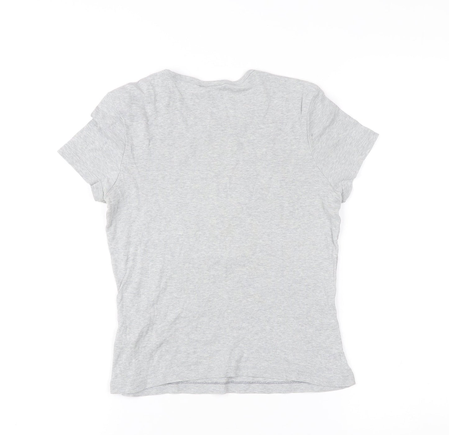 United Colors of Benetton Womens Grey XS T-Shirt Short Sleeve Cotton