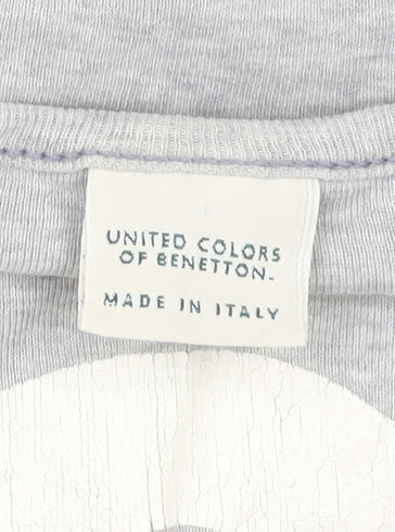 United Colors of Benetton Womens Grey XS T-Shirt Short Sleeve Cotton