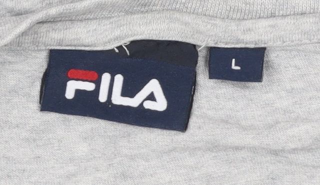 Fila Men's Grey Logo Graphic Print Cotton T-Shirt Size L