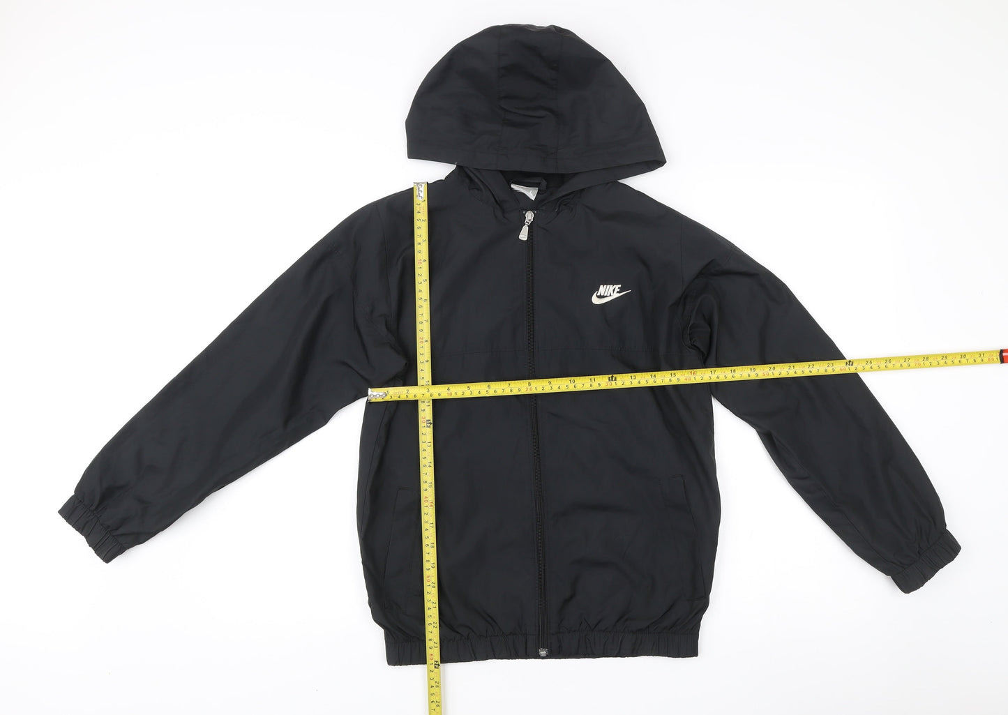 Nike Men’s Black L Hooded Windbreaker Jacket Full Zip Sportswear
