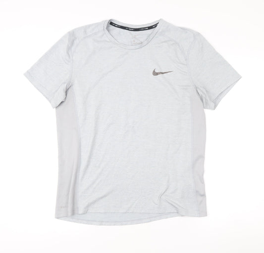Nike Men’s Grey Running T-Shirt S Dri-FIT Lightweight Athletic Top