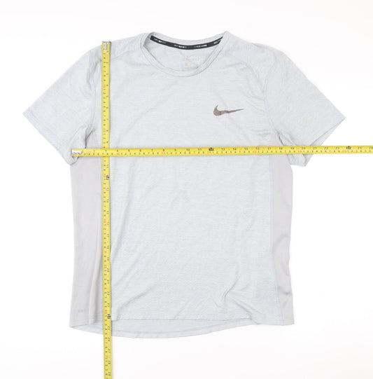 Nike Men’s Grey Running T-Shirt S Dri-FIT Lightweight Athletic Top