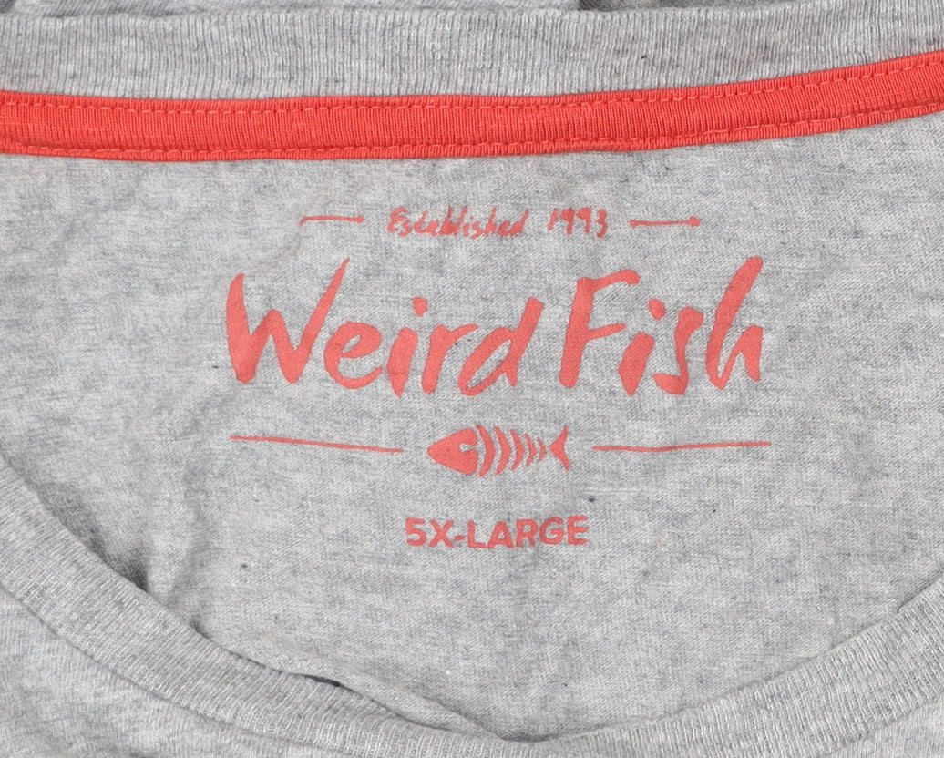 Weird Fish Mens Grey 5XL Crew Neck Cotton T-Shirt