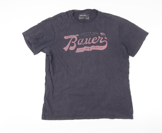 Mens UK Size M Eddie Bauer Black Cotton T-Shirt