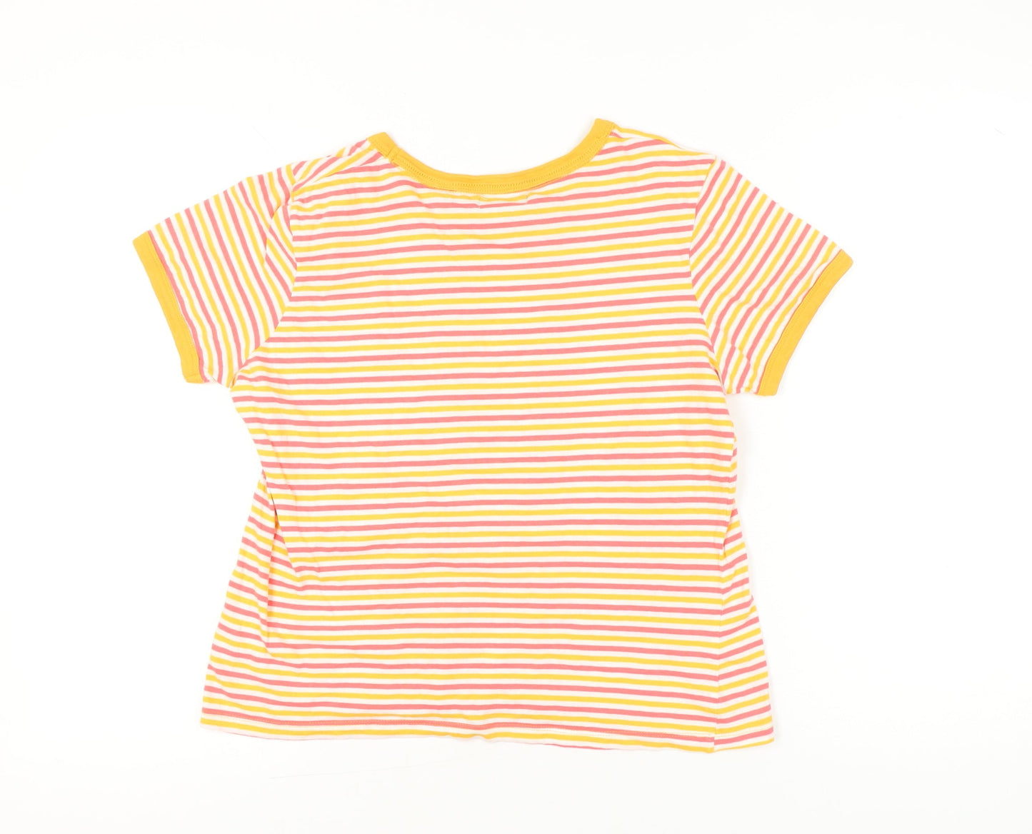 Brave Soul Womens Multicoloured Striped T-Shirt Size L Cotton