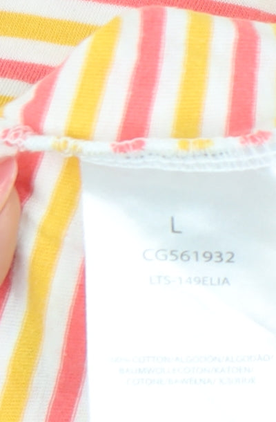 Brave Soul Womens Multicoloured Striped T-Shirt Size L Cotton