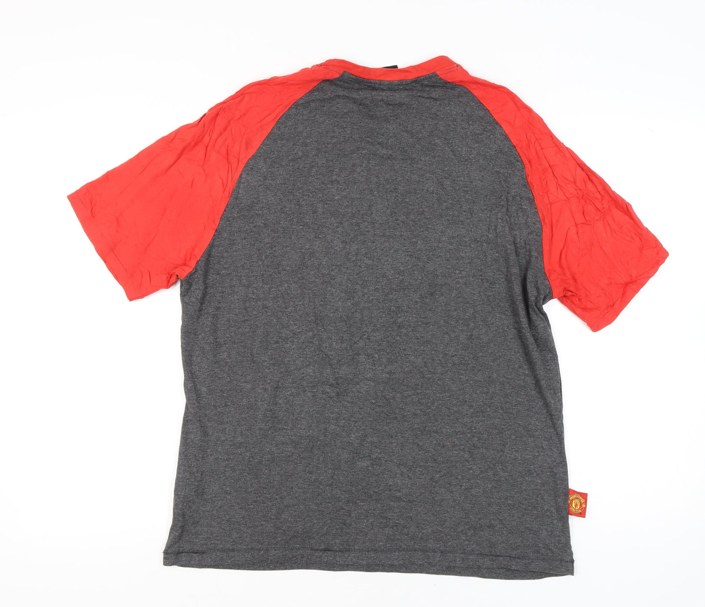 Manchester United Mens XL Grey Red Graphic Print T-Shirt