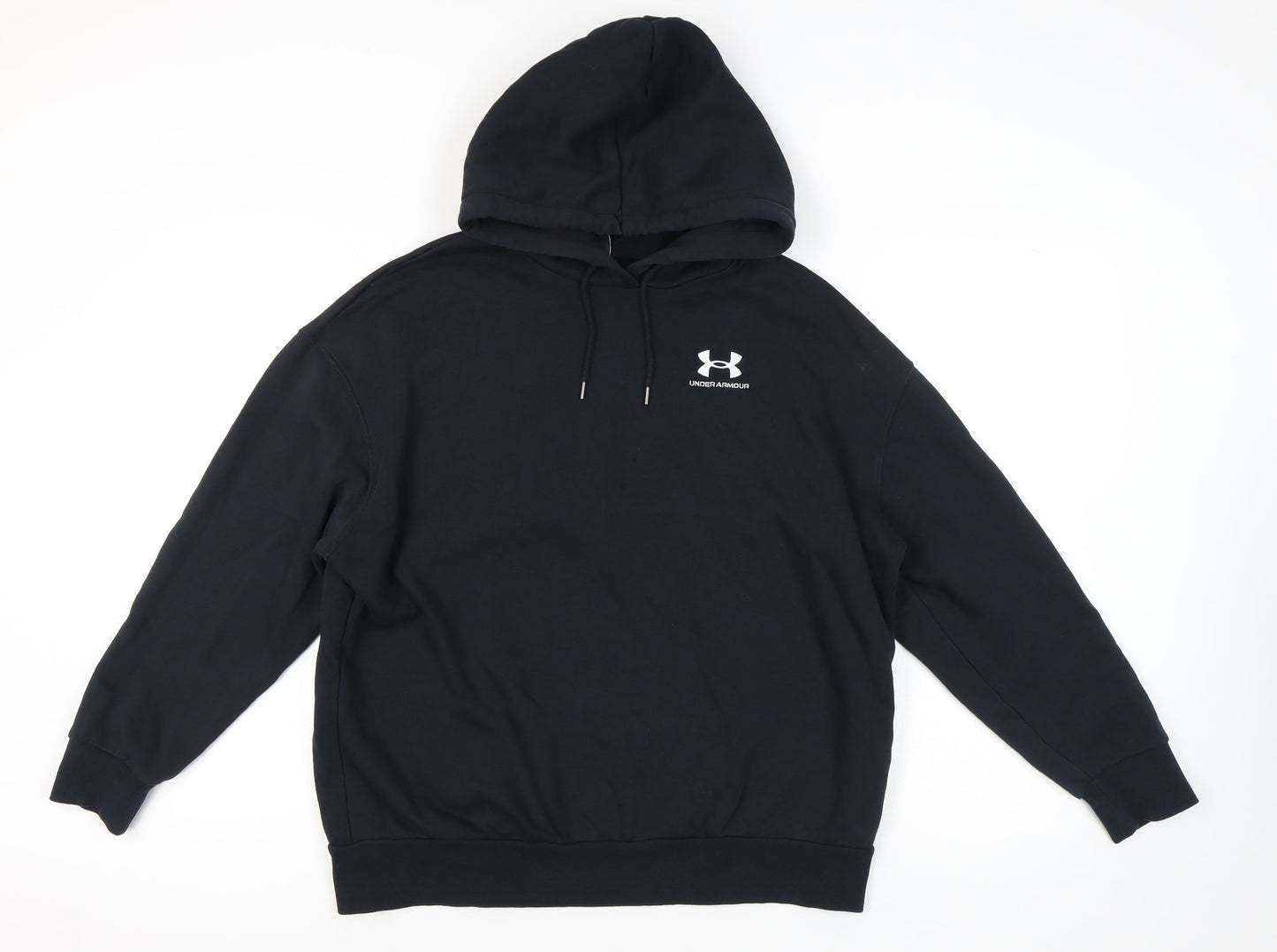 Under Armour Men’s Black Pullover Hoodie Size M Fleece Logo Athletic