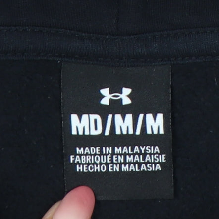 Under Armour Men’s Black Pullover Hoodie Size M Fleece Logo Athletic