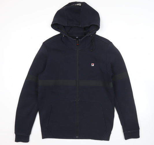 Additional front view of Fila Men's Blue Full Zip Hoodie, size M, Regular Fit Sportswear