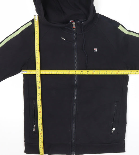 Fila Men’s Black XS Full Zip Hoodie with Logo & Pockets