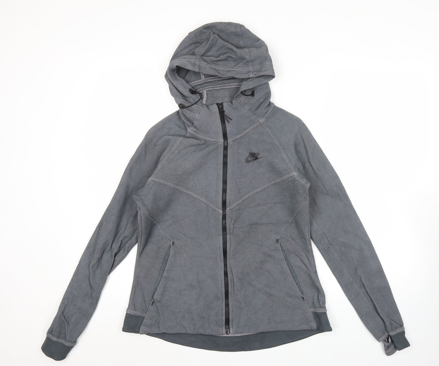 Nike Men's Grey Full Zip Hoodie Size L Regular Fit Gym Training