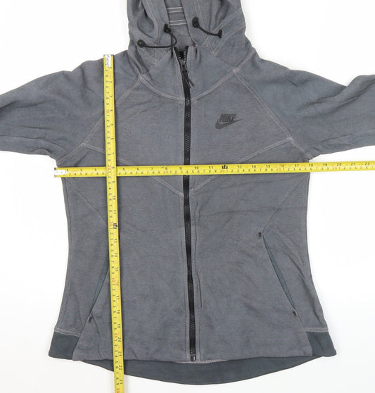 Nike Men's Grey Full Zip Hoodie Size L Regular Fit Gym Training