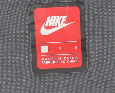 Nike Men's Grey Full Zip Hoodie Size L Regular Fit Gym Training