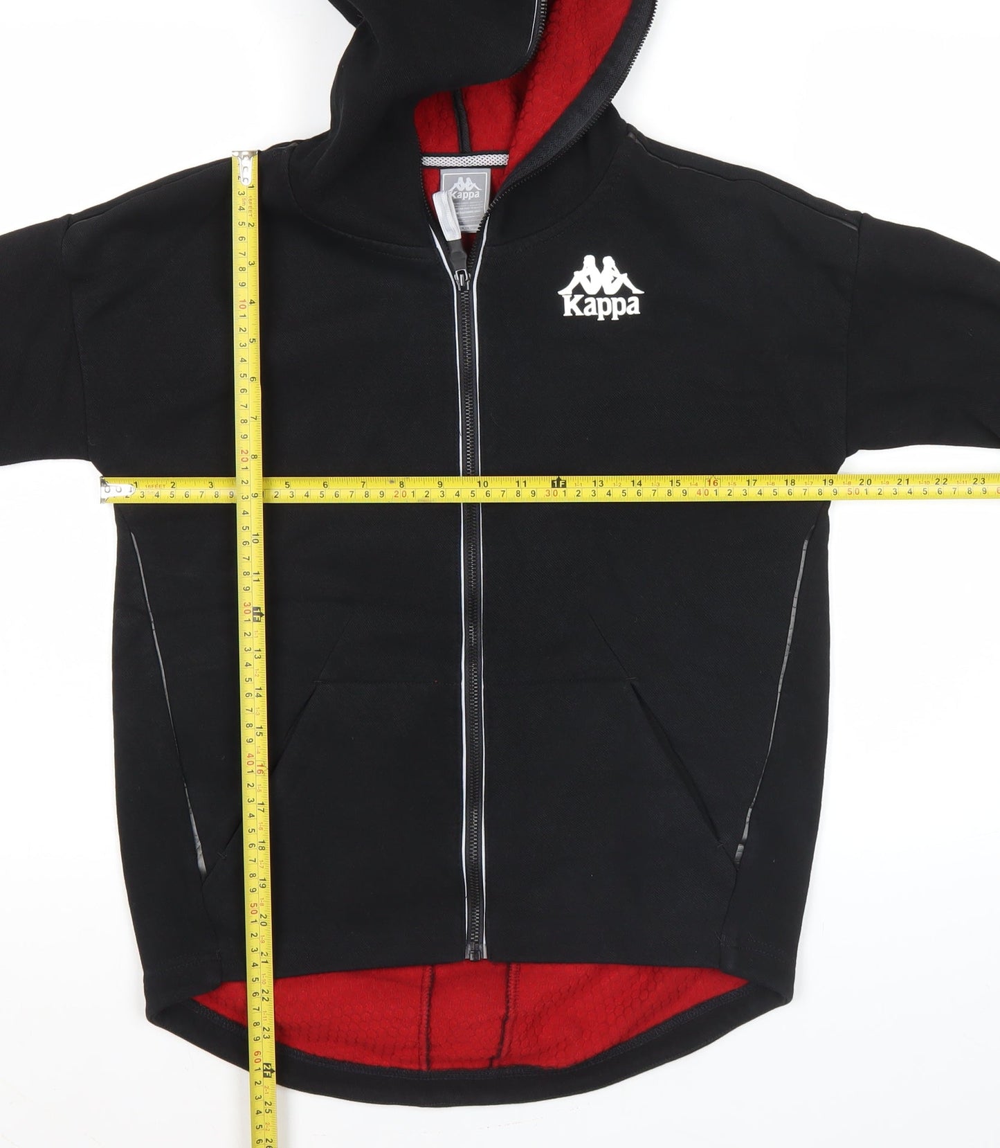 Kappa Womens Black Full Zip Hoodie Sweatshirt Size M Logo Graphic