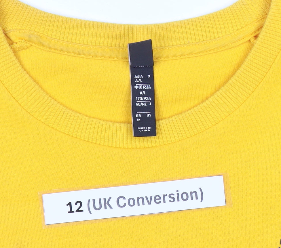 Adidas Neo Womens Yellow Sweatshirt Size 12 UK Cotton Blend Pullover