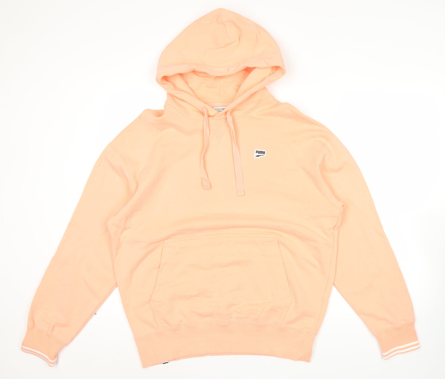 Puma Men’s Pink Pullover Hoodie Size M Regular Fit Cotton Blend
