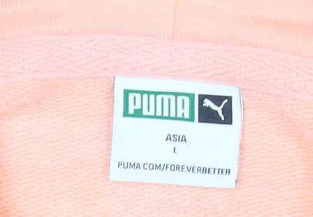Puma Men’s Pink Pullover Hoodie Size M Regular Fit Cotton Blend