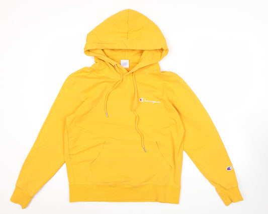 Champion Men’s Yellow Pullover Hoodie Small Logo Sportswear
