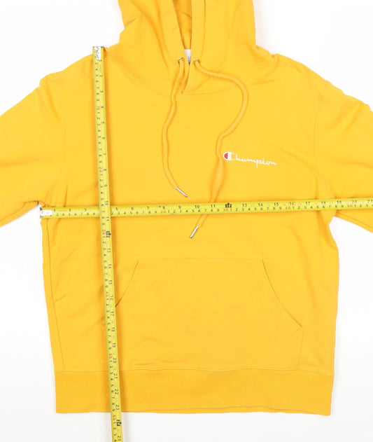 Champion Men’s Yellow Pullover Hoodie Small Logo Sportswear