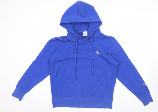 Champion Men’s Blue Hoodie Small Pullover Logo Fleece Long Sleeve
