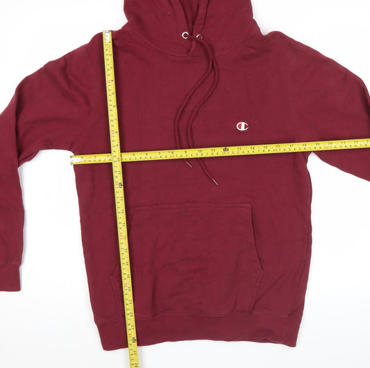 Champion Mens Red Hoodie Pullover Sweatshirt Large Logo