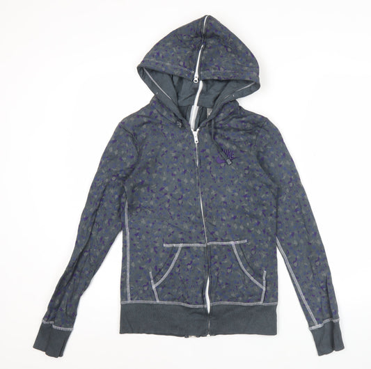 Womens UK M Regular Nike Grey Full Zip Hoodie