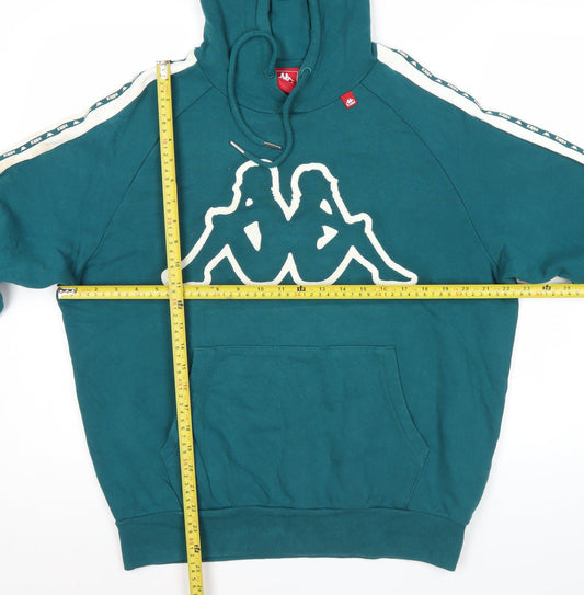 Kappa Mens Green Pullover Hoodie Small Logo Sportswear
