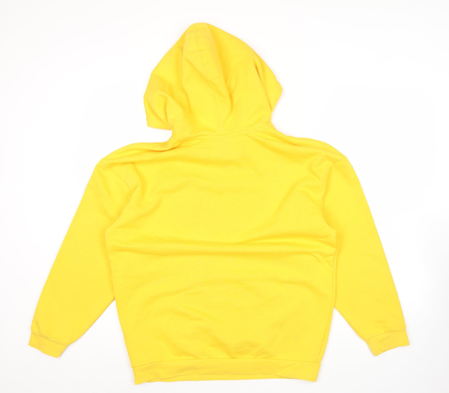 Adidas Womens Yellow Hoodie Size 10 Pullover Cotton Blend Sweatshirt