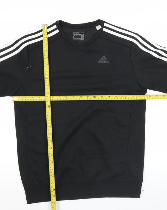 Adidas Men’s Black Small Pullover Sweatshirt Crew Neck Sportswear