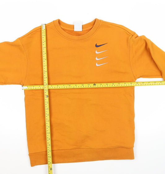 Nike Teens Orange L Pullover Sweatshirt Graphic Logo Sportswear