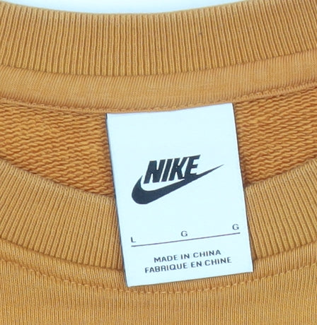 Nike Teens Orange L Pullover Sweatshirt Graphic Logo Sportswear